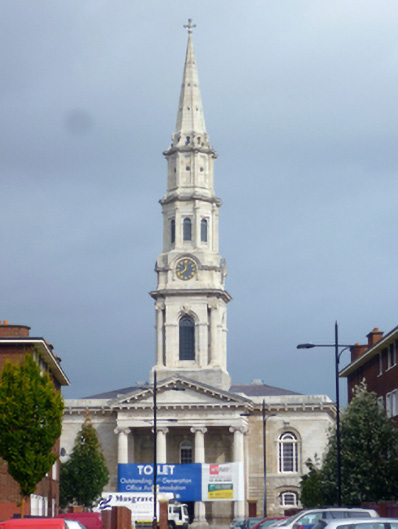 Foto perwakilan Saint George's Church, Dublin 1, pada rekaman NIAH 50010878.